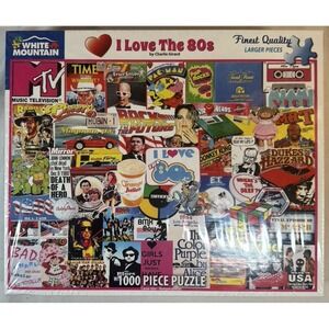 White Mountain 1000 Piece Puzzle - I love the 80s! # 1525 80s Pop Culture (P3)